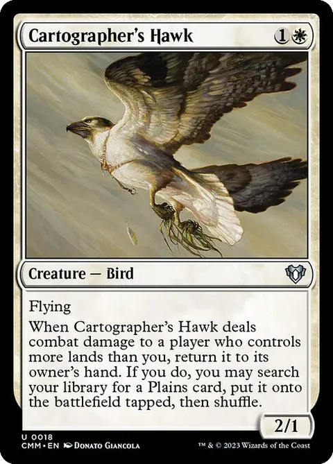 Cartographer's Hawk, card 18 from Commander Masters