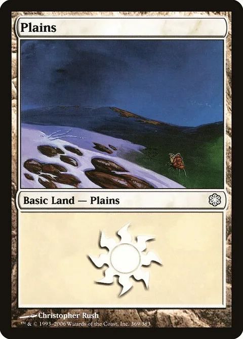 Plains, card 369 from Coldsnap Theme Decks