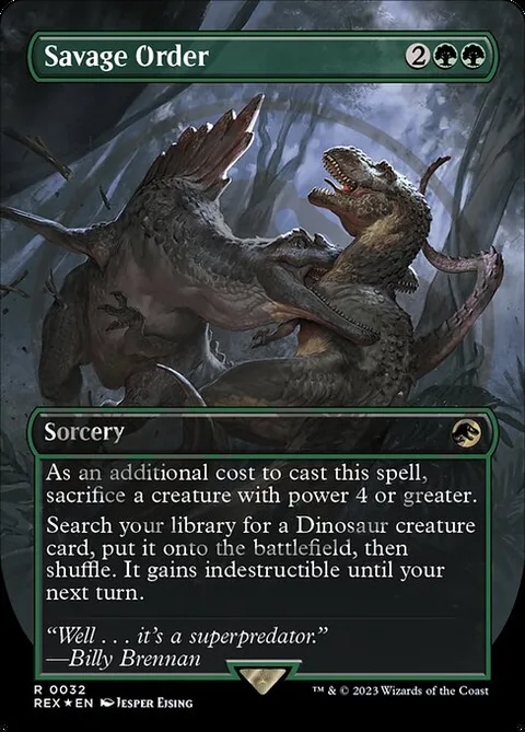 Savage Order, card 32 from Jurassic World Collection