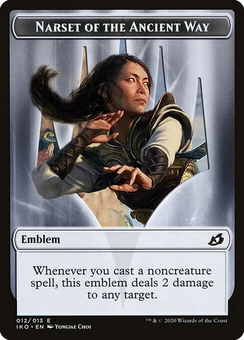 Narset of the Ancient Way Emblem, card 12 from Ikoria: Lair of Behemoths Tokens