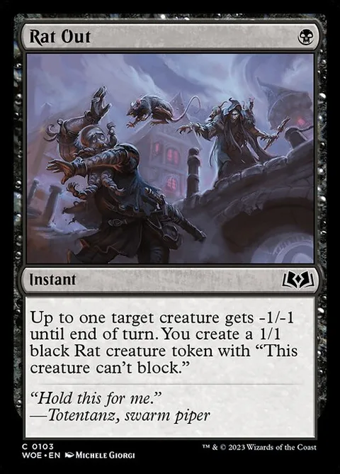 Rat Out, card 103 from Wilds of Eldraine