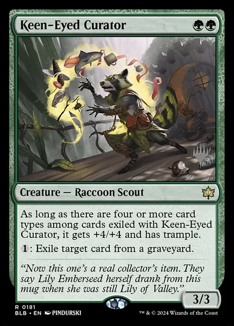 Keen-Eyed Curator, carte 181p de Bloomburrow Promos