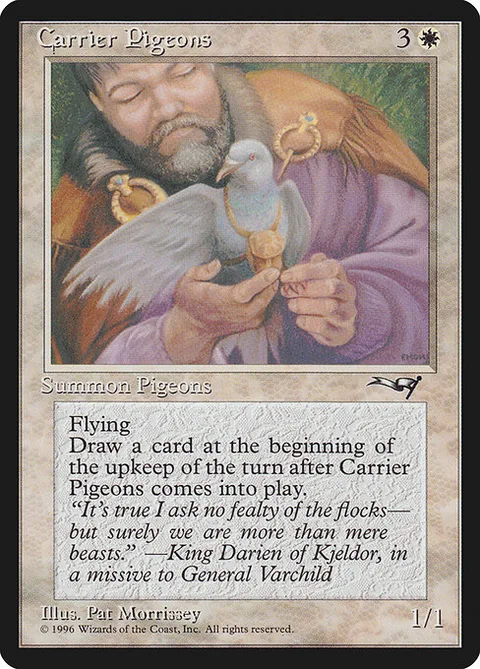 Carrier Pigeons, card 1b from Alliances