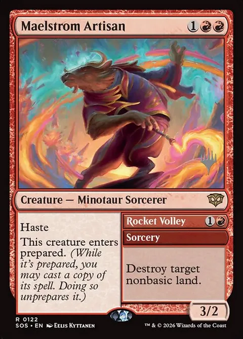 Maelstrom Artisan // Rocket Volley, card 122p from Secrets of Strixhaven Promos