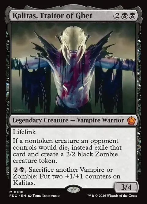 Kalitas, Traitor of Ghet, card 108 from Foundations Commander