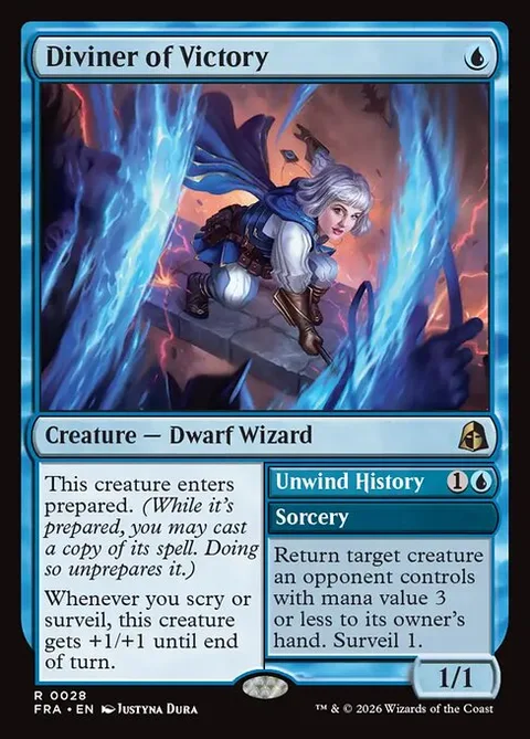 Diviner of Victory // Unwind History, carte 28 de Reality Fracture