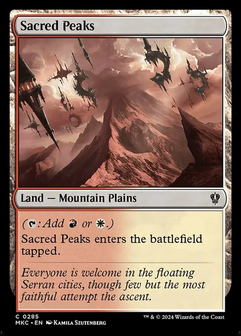 Sacred Peaks, card 285 from Murders at Karlov Manor Commander