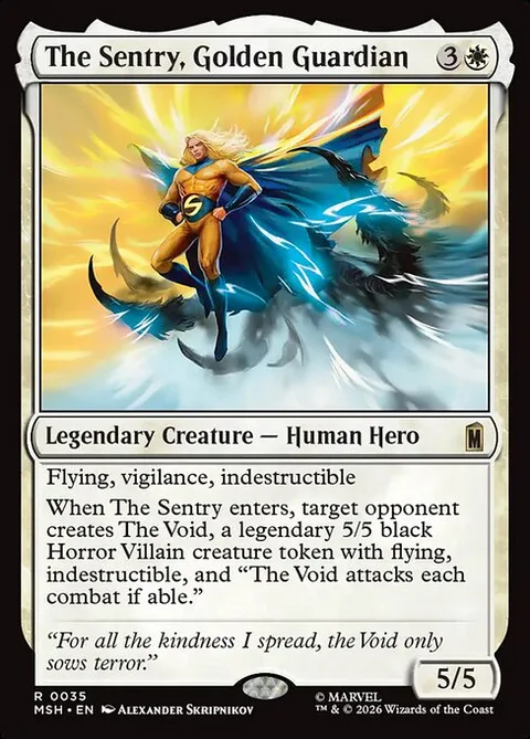 The Sentry, Golden Guardian, card 35 from Marvel Super Heroes