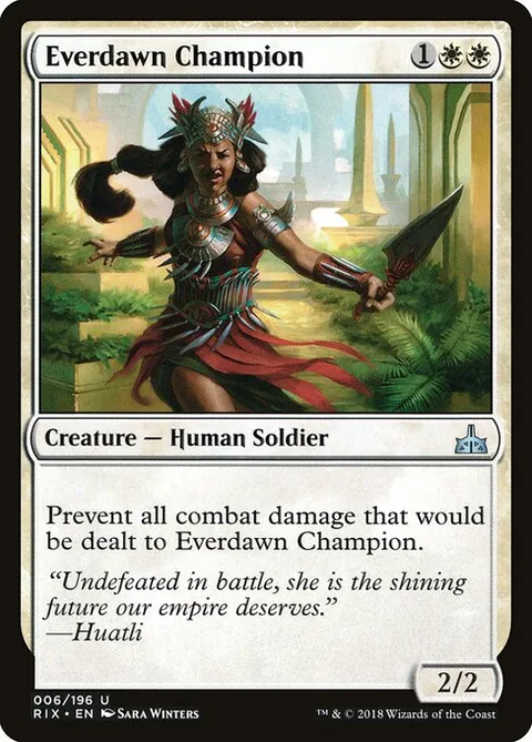 Everdawn Champion, card 6 from Rivals of Ixalan