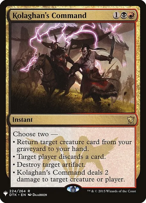 Kolaghan's Command, carte DTK-224 de The List