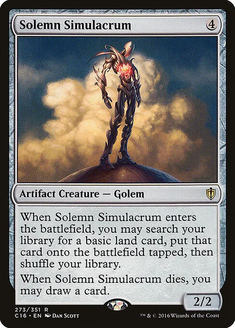 Solemn Simulacrum, card 273 from Commander 2016