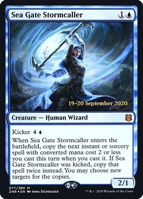 Sea Gate Stormcaller, card 77s from Zendikar Rising Promos