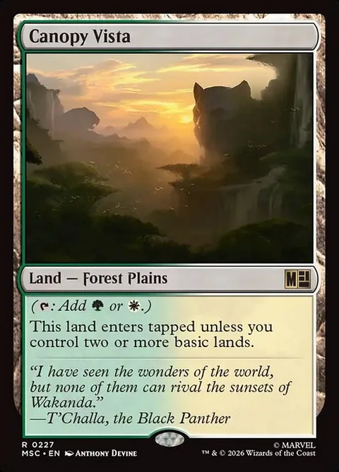 Canopy Vista, card 227 from Marvel Super Heroes Commander