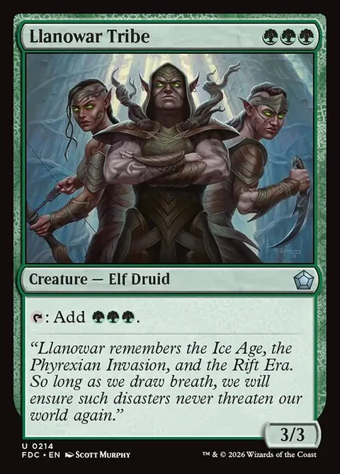 Llanowar Tribe, card 214 from Foundations Commander