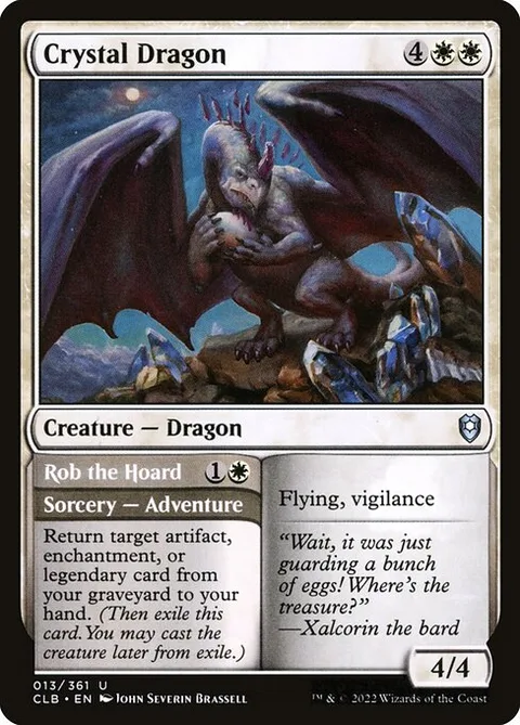 Crystal Dragon // Rob the Hoard, card 13 from Commander Legends: Battle for Baldur's Gate