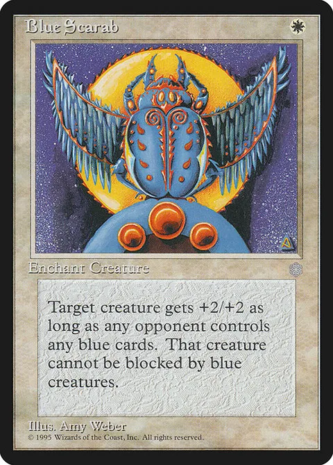 Blue Scarab, card 9 from Ice Age