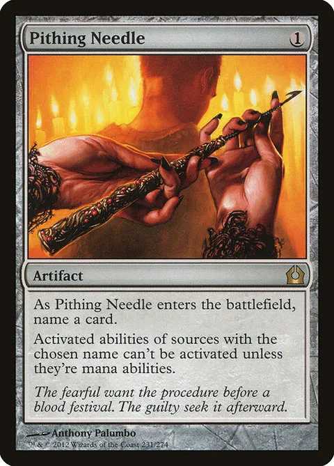 Pithing Needle, card 231 from Return to Ravnica