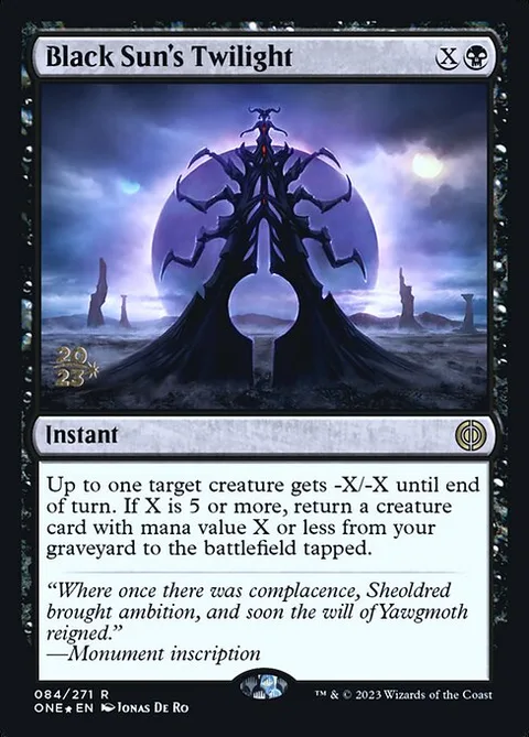 Black Sun's Twilight, card 84s from Phyrexia: All Will Be One Promos