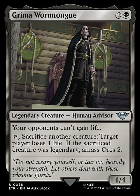 Gríma Wormtongue, card 88 from The Lord of the Rings: Tales of Middle-earth