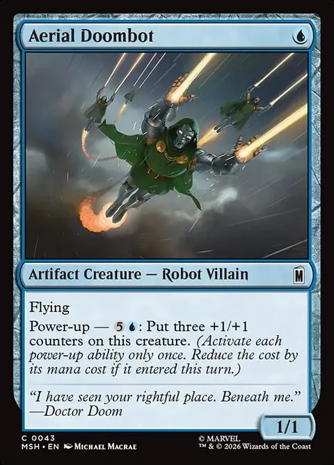 Aerial Doombot, card 43 from Marvel Super Heroes