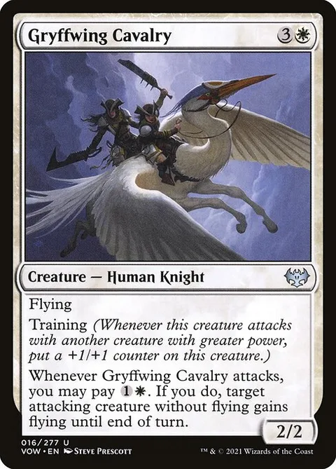 Gryffwing Cavalry, card 16 from Innistrad: Crimson Vow
