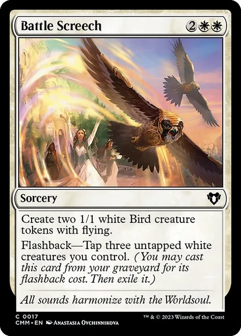 Battle Screech, card 17 from Commander Masters