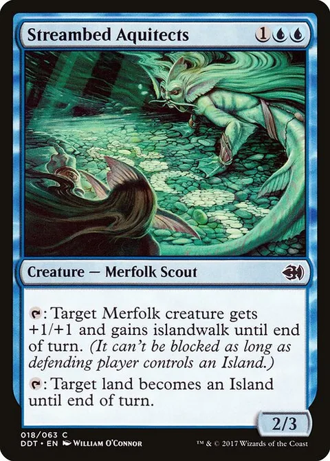 Streambed Aquitects, card 18 from Duel Decks: Merfolk vs. Goblins