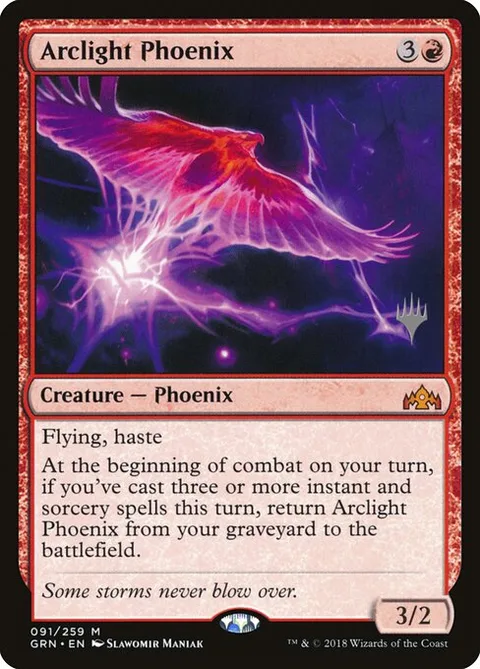 Arclight Phoenix, card 91p from Guilds of Ravnica Promos