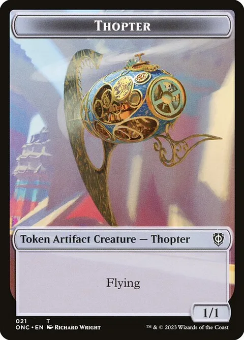 Thopter, card 21 from Phyrexia: All Will Be One Commander Tokens
