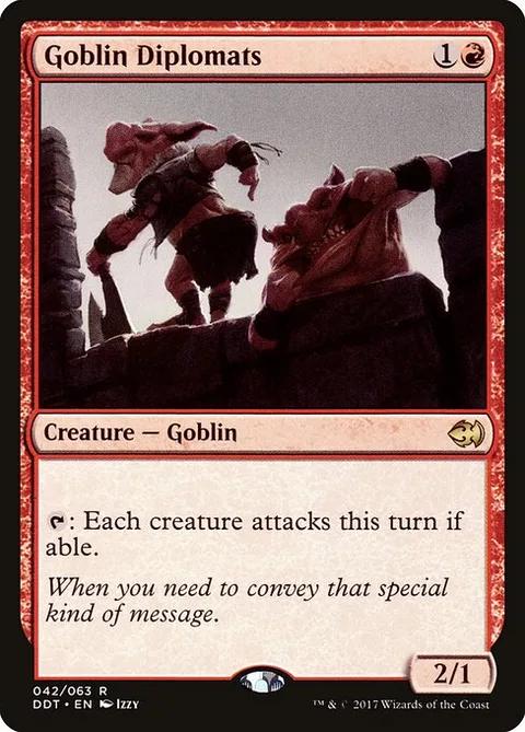 Goblin Diplomats, card 42 from Duel Decks: Merfolk vs. Goblins