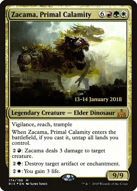 Zacama, Primal Calamity, card 174s from Rivals of Ixalan Promos
