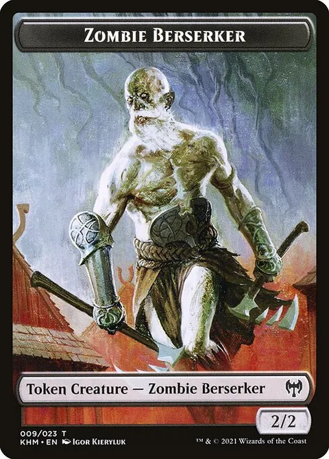 Zombie Berserker, card 9 from Kaldheim Tokens