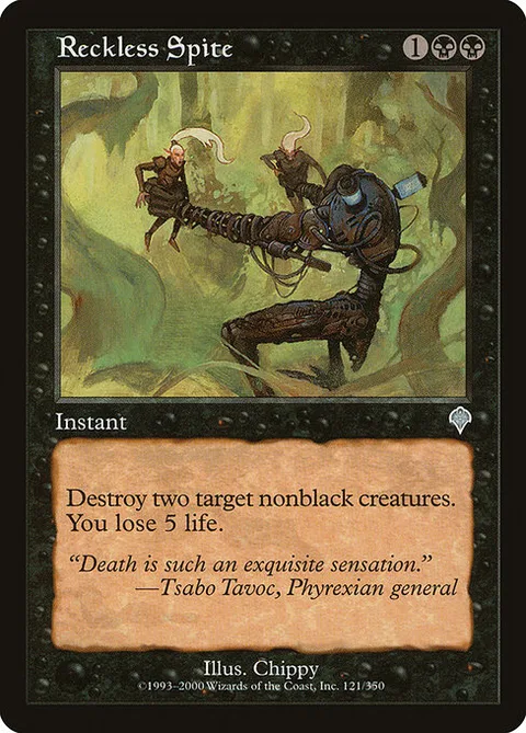 Reckless Spite, card 121 from Invasion