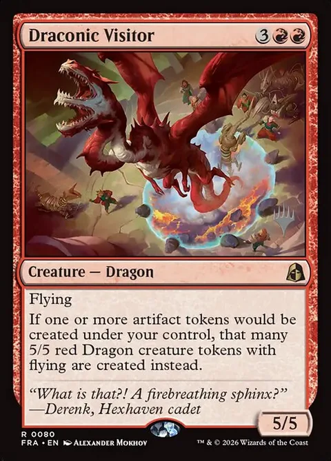 Draconic Visitor, card 80p from Reality Fracture Promos