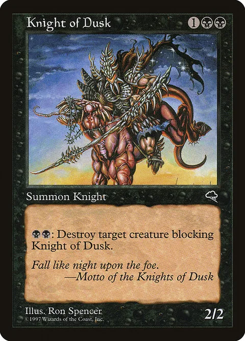 Knight of Dusk, card 140 from Tempest