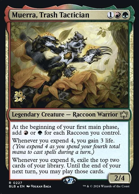 Muerra, Trash Tactician, card 227s from Bloomburrow Promos