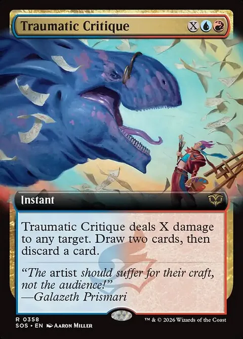 Traumatic Critique, card 358 from Secrets of Strixhaven