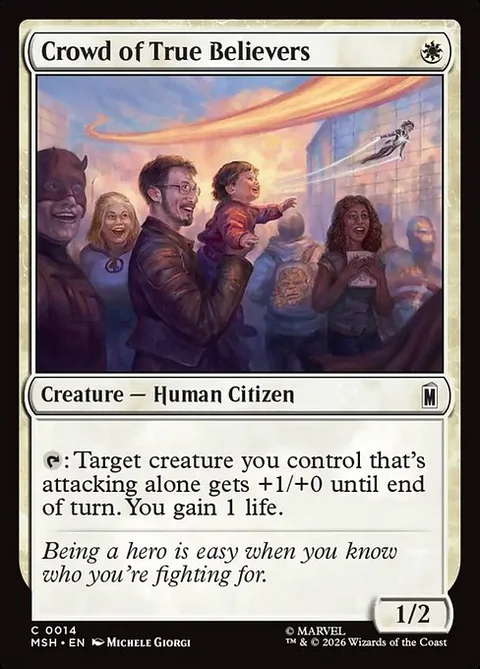 Crowd of True Believers, card 14 from Marvel Super Heroes