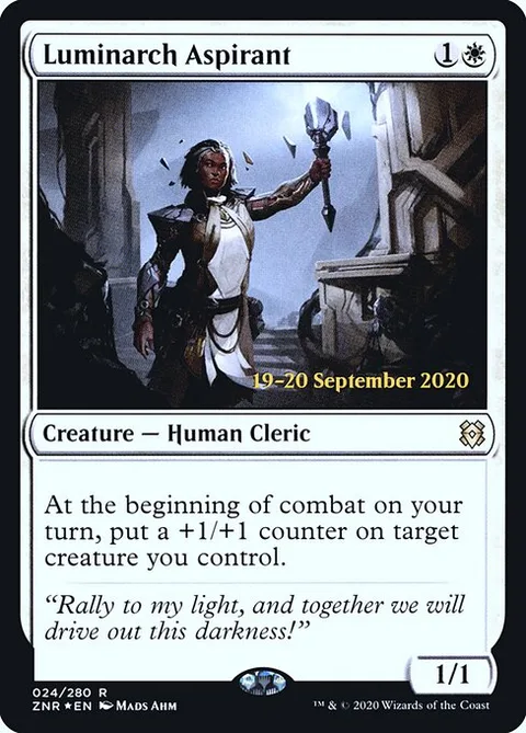 Luminarch Aspirant, card 24s from Zendikar Rising Promos