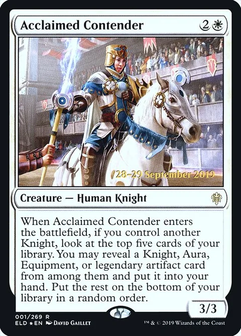 Acclaimed Contender, carte 1s de Throne of Eldraine Promos