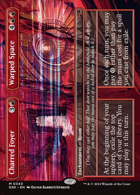 Charred Foyer // Warped Space, carte 340 de Duskmourn: House of Horror
