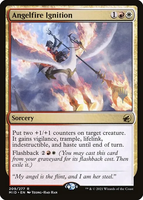 Angelfire Ignition, card 209p from Innistrad: Midnight Hunt Promos