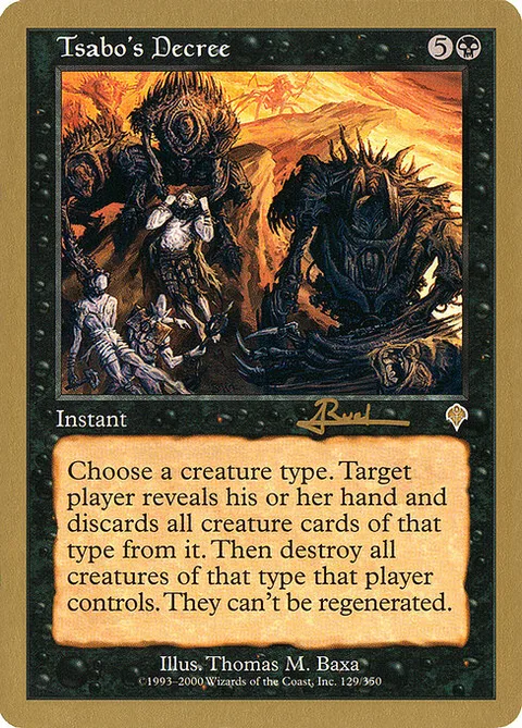 Tsabo's Decree, card ar129 from World Championship Decks 2001
