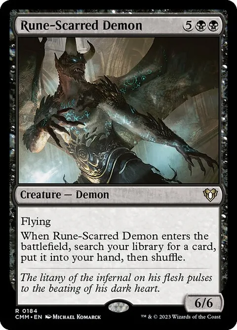 Rune-Scarred Demon, carte 184 de Commander Masters