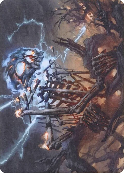Lightning Skelemental // Lightning Skelemental, card 41 from Modern Horizons Art Series