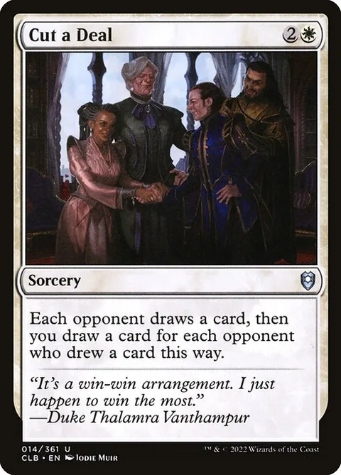 Cut a Deal, card 14 from Commander Legends: Battle for Baldur's Gate