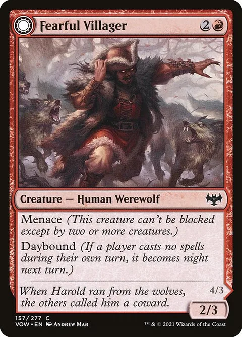 Fearful Villager // Fearsome Werewolf, carte 157 de Innistrad: Crimson Vow