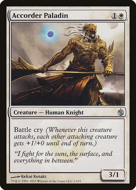 Accorder Paladin, card 1 from Mirrodin Besieged