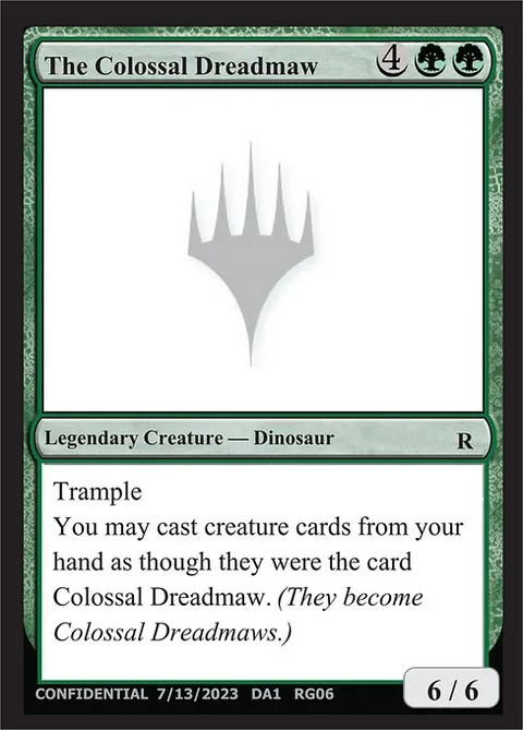 The Colossal Dreadmaw, card RG06b from Unknown Event