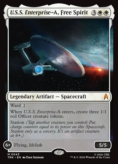 U.S.S. Enterprise-A, Free Spirit, card 43 from Star Trek